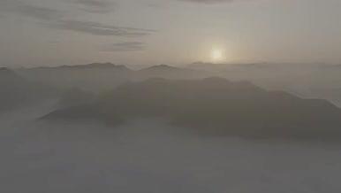 航拍山间日出云海灰片视频的预览图